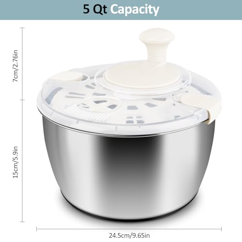 Rainbean SALATSCHLEUDER Salad Spinner Stainless Steel Large thumb #2