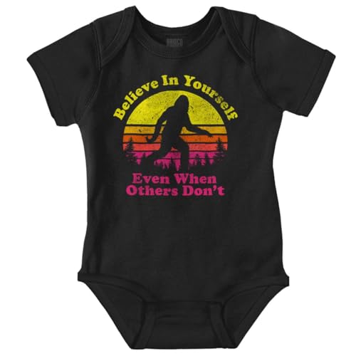 Brisco Brands Believe In Yourself Bigfoot Sasquatch Baby Romper Boys or Girls
