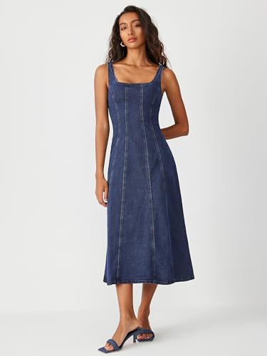 CIDER Denim Ruffle Cami Maxi Dress3