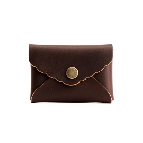 Image of Portland Leather Goods Mini Daisy Wallet for Women - Handmade from the Finest Full-Grain Hides - Features Envelope Design with Snap Closure - Grizzly
