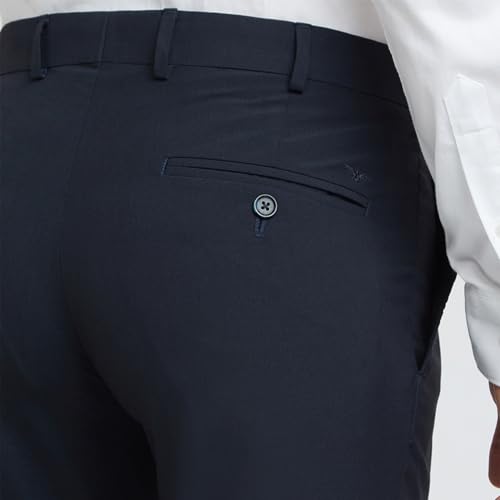 Image of Park Avenue Men Neo Fit Twill Pattern Poly Viscose Blend Flat Front Formal Trouser