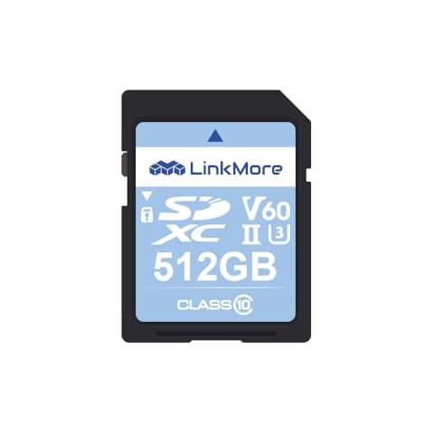 LinkMore XV26 512GB SDXC UHS-II Card UHS-II SD Card, C10, U3, V60, SD Card for Digital Camera, Drone Support 4K 8K Video, Camera Memory Cards up to 250MB/s Read Speed, 160MB/s Write Speed Cover