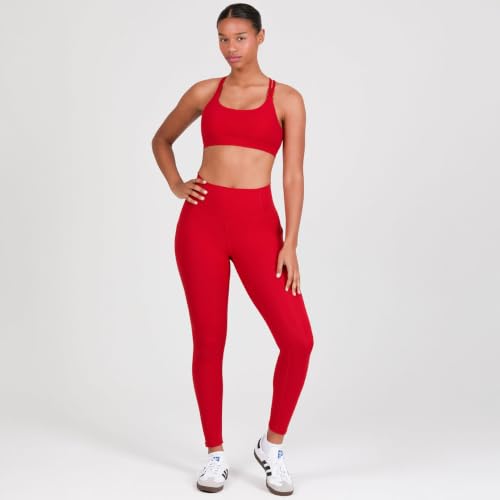Image of YITTY Active Women's Ultraluxe Strappy Medium Impact Bra, Athleisure, 4-Way-Stretch