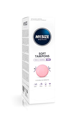 MY.SIZE Woman Soft Tampons PRO, 20 unidades, tampones sin cordón para deporte, amor y spa