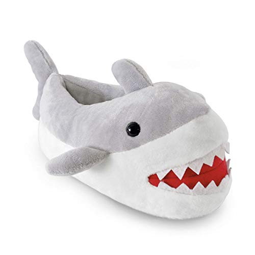 Chaussons bottines en peluche pour garçon Motif monstre - - Requin gris 3D., 30/31 EU Cover