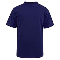 BSBUY Kinder UPF50+ Schutz Rashguard Jungen Blauer Schwimmshirt mit Stehkragen UV Shirt Unisex Beach Badeshirt Wassersport Top Schnelltrocknend Atmungsaktiv Tshirt Schwimmanzug Surfen (Marineblau,140)