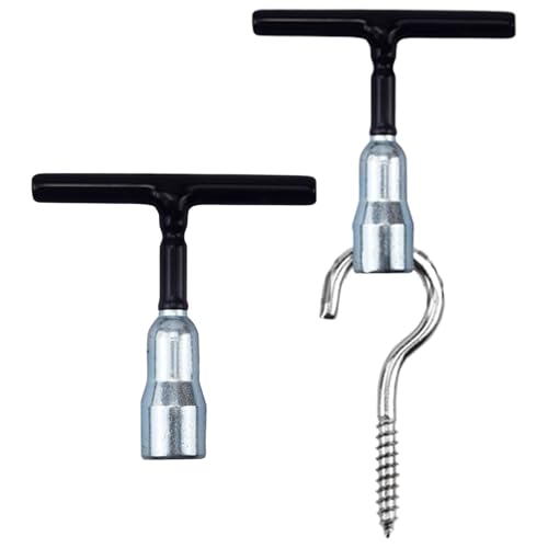 Destornillador para Tuercas Mariposa - Herramienta para Ajustar Tuercas de Alas | 2 Piezas De Llaves De Acero Con Maneral En T Para Fijar Ganchos De Tornillo, Gancho En C, Pernos Y Tornillos De