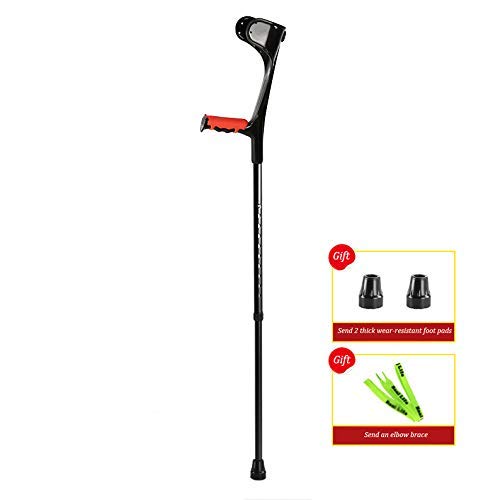 Canes Ultralight Aluminum Assistance, Adults Forearm Crutch, 10 Files Adjustable Flexivity Crutch, with Comfy Handle, Non Slip Unisex,One (Size : One)