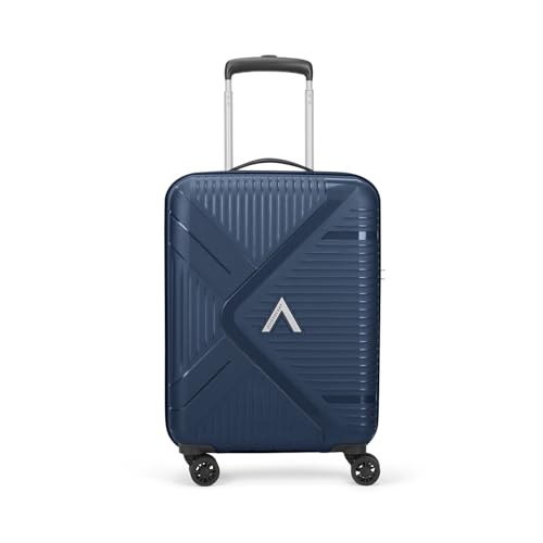 Image of Aristocrat Envoy Cabin Trolley Bag 55cm | Small Hard Luggage | 8-Wheel Suitcase for Travel | Combination Lock with Sturdy Zipper | Polypropylene | 3 Years International Warranty (Blue)