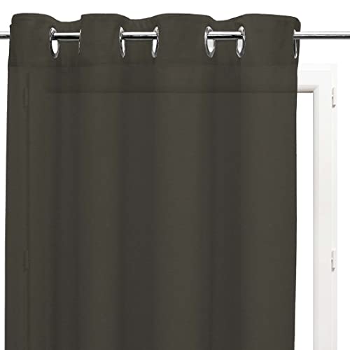 Soleil d'Ocre, Panama Cotton Net Curtain with Eyelets 135 x 250 cm Panama Cotton Taupe, W 55.1" x L 98.4" (1 Panels)