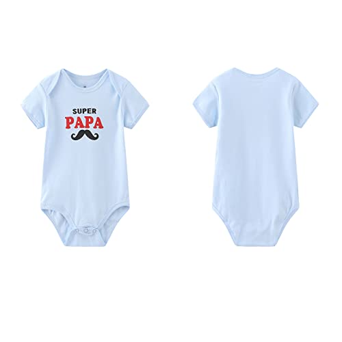 Unisex-Baby 2-pack Solid One-Piece Newborn Twins I Love Papa I Love Mama Bodysuits 0-24Months Boys and Girls3
