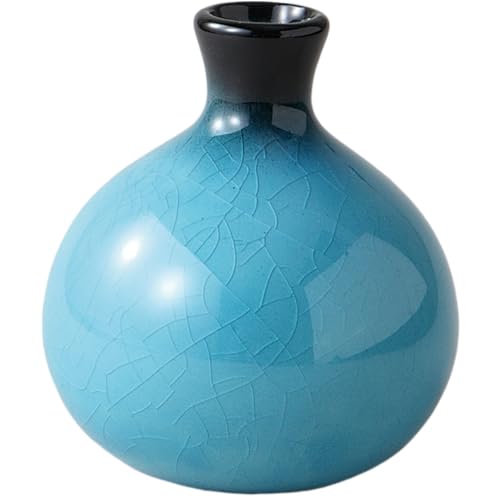エールネット(Ale-net) 花瓶 花器 φ9×H10cm 貫入青輝 丸一輪差 陶器 美濃焼 日本製