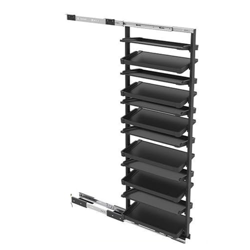Rangement vertical pour petits placards de chambre avec étagère rétractable en métal robuste