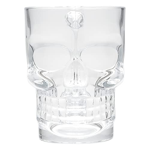 Mimo Style Caneca Para Chopp Formato de Caveira, Feita de Vidro Com Capacidade Para 510ml, Serve Para Todos os Tipos de Bebidas Como Suco, Água, Refrigerante e Cerveja, Resistente e Elegante