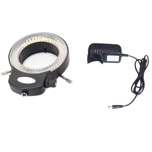 Microscope 144Pcs LED Stereo Microscopio 144Pcs LEDs Microscope Light with Power Adapter