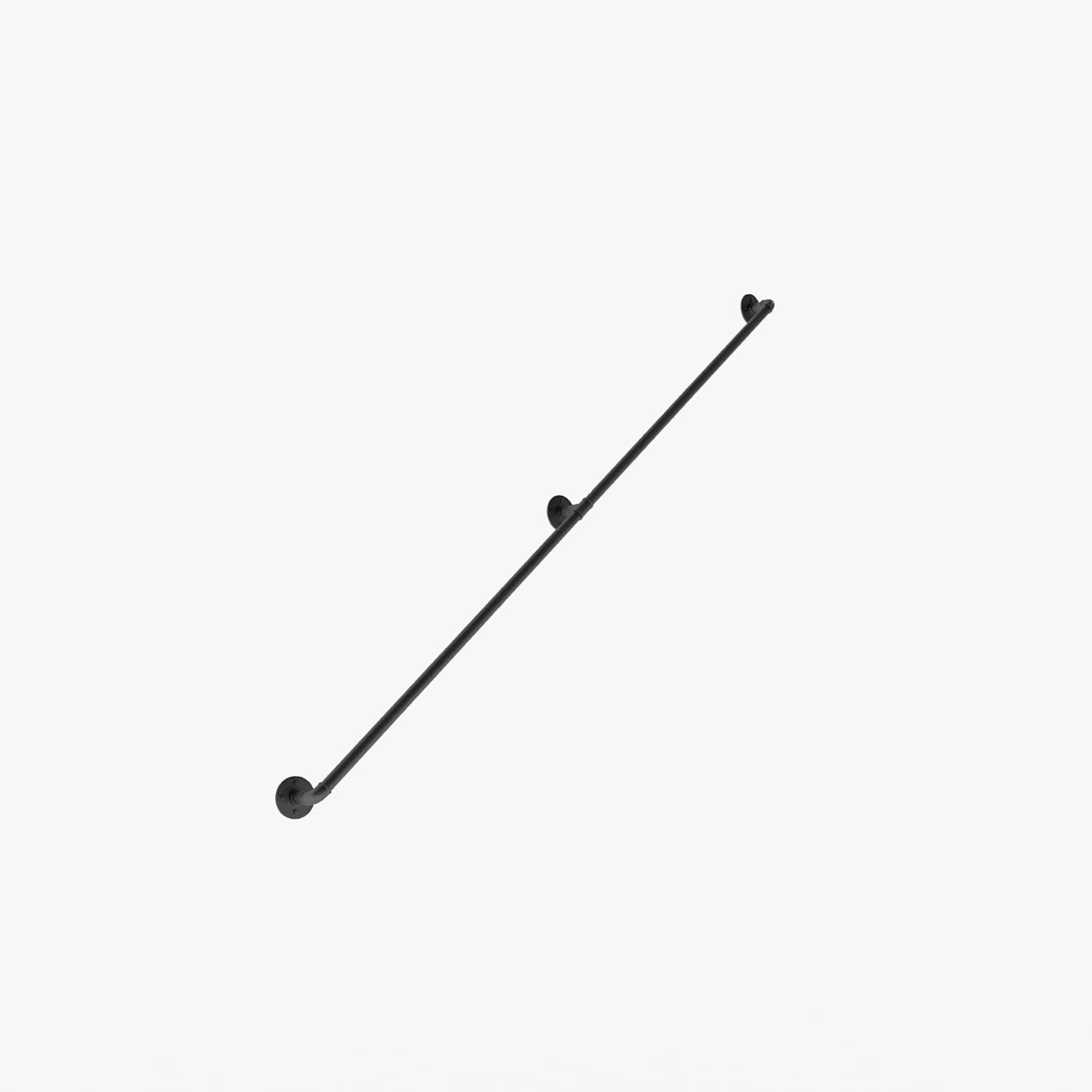 pamo main courante pour escalier – MULTI I – main courante noire en tubes rigides au design loft industriel | rampe d'escalier intérieure à fixer au mur | mains courantes