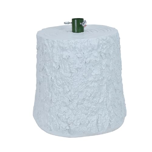 MA MAISON Base Supporto per Albero di Natale da 180 a 240cm - Effetto Tronco Realistico, Base di Metallo, Supporto per Alberi, Decorazioni - Kit di Fissaggio (Bianco - 32x26x30h cm)