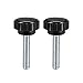 Tool parts M6x25mm Male Thread Round Knurled Clamping Knobs Grip Thumb Screw On Type 2pcs