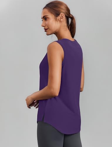 Image of PINSPARK Workout Tank Tops for Women UPF 50+ Side Slits Athletic Gym Shirt