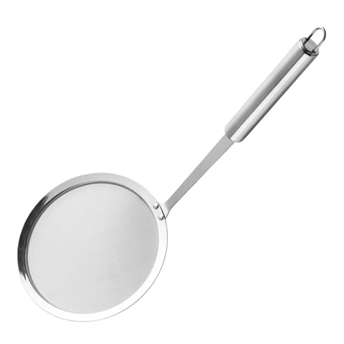 Sghtil Cuchara para desnatar | Cuchara de cocina de acero inoxidable | Cucharón de malla fina a prueba de óxido para desnatar grasa espuma fideos té caldo sopa jugos