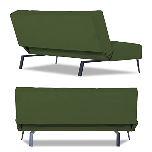 Image of Adorn India Xander 3 Seater Sofa Cum Bed (Green) (3 Year Warranty)