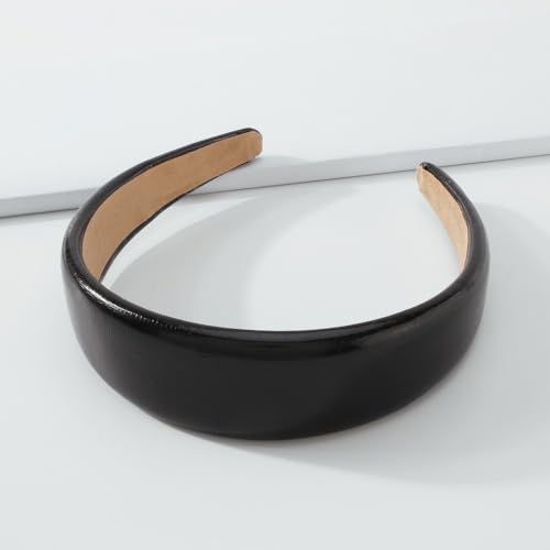 Serre-tête PU brillant pour femme - Bandeau cheveux tendance noir et élégant