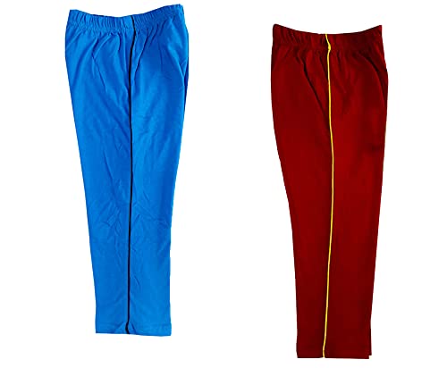 Image of indi weaves Girls Cotton Solid Capri 3 /4th Leggings (Pack of 2)
