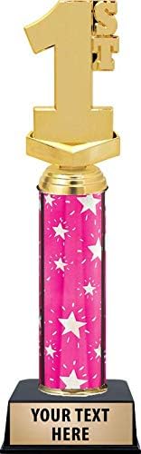 Crown Awards 1st Place Trophies, Personalized Pink 1st Place Trophy, Engraving Included Prime