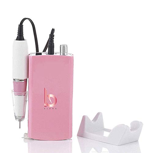 BLEND 30000RPM Portable Nail Drill Machine 3/32'' Drill Bits Professional Rechargeable Battery Nail Drill for Acrylic & Gel Nails, Manicure/Pedicure Professional or Home Use (Pink)
