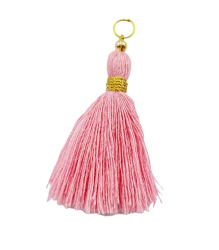 Image of Zippy Flora Micro 1.5 inch Length Cotton Handmade Tassels for Saree /Blouse /Dupatta /DIY /Decor (Pack of 12) (Baby Pink)
