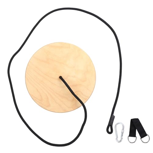 NAMOARLY High Strength Load Bearing Outdoor Wooden Disc Swing for Thickened Design with Braided Rope for Enhanced Comfort and Stability for Backyard Fun