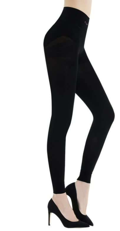 Mizline compression Hip-up ankle wide band Stockings pantyhose,Footless Tights[Black color]-1 pair pack