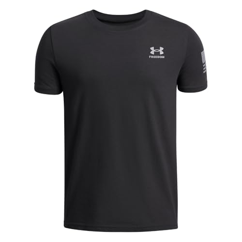 Under Armour Boys' Freedom Flag Short Sleeve T Shirt, 001 Black/Gray, YLG by Under Armour - Used condition - US$13.88
