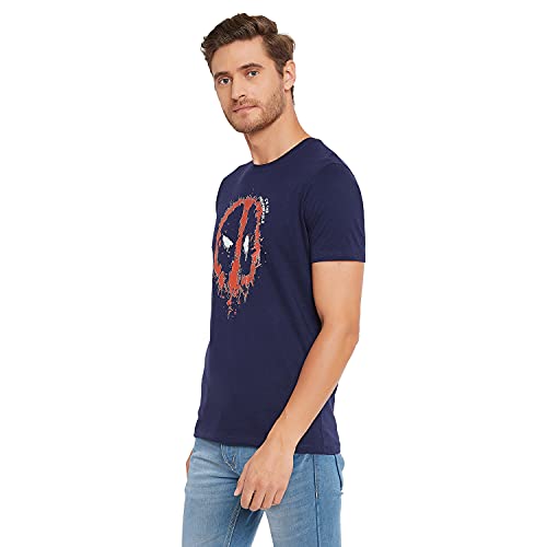 Image of Men's Character Print Regular Fit Round Neck Short Sleeves Knitted T-Shirt