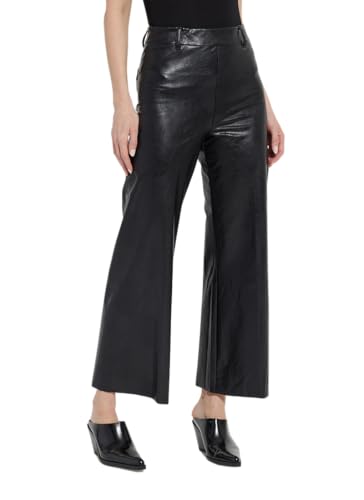 Lyssé Vegan Leather Wide Leg Pants – Faux Leather Pants for Women and High Waisted Ankle Pants