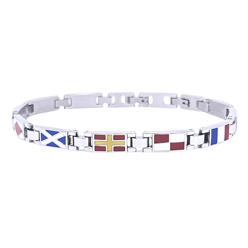 bracciale con bandiere nautiche uomo acciaio (tipo1)