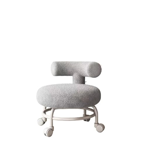 Taburete profesional de pedicura con respaldo y ruedas giratorias para el hogar, spa, salón, color gris