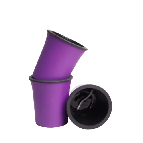 Image of Harshdeep Self Watering Pots for Indoor Plants - Oslo - Home Livingroom Patio Garden Decorative 4 Inch Round Plastic Small Size Planter Set of 3 (Purple)