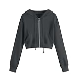 Chaqueta deportiva de entrenamiento para mujer, con cremallera completa, casual, holgada, con capucha, manga larga, con cordón, ombliguera, gimnasio, correr, senderismo, ropa activa, gimnasio, talla
