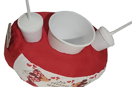 Kit Almofada Porta pipoca Netflix, Balde e 2 copos e Almofada Pescoço Viagem