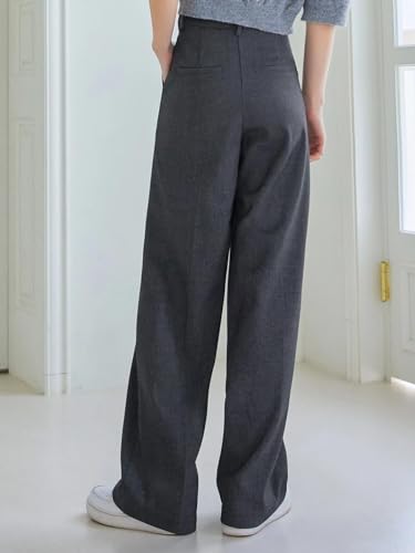 Image of KOTTY Women's Regular Fit High Rise Cotton Blend Solid Trousers