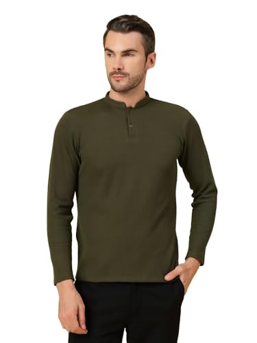 Image of Rigo Printed Casual T-Shirts for Men | Waffle Knit Solid T-Shirt for Men | Full Sleeves T-Shirts for Men