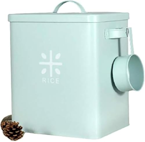 AOBOPO 米びつ 小麦粉 コーヒー豆 防虫 防湿 スリム 密閉 米櫃 清潔便利 グリーン ライスストッカー ライスキーパー こめびつ お米保存容器 金属製 計量カップ付 貯蔵タンク キッチン収納 お米入れ お米ケース10kg 5kg