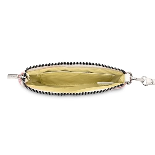 Image of Fastrack Women's Basketweave Wristlet | Top Zip Closure, Inner Utility Pocket | Textured Fabric Wristlet, Faux-leather accented | 6 Months Warranty