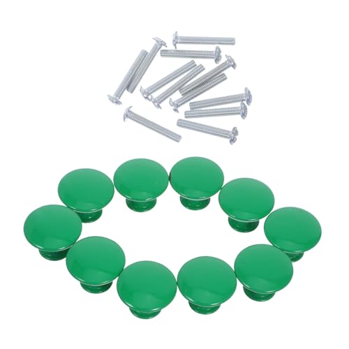 WHAMVOX 10 Piezas Tiradores Vintage Redondos para Muebles de Cocina y Armarios Tiradores de Aleación de Zinc con Agujero Único Asas Retro para Puertas Color Verde