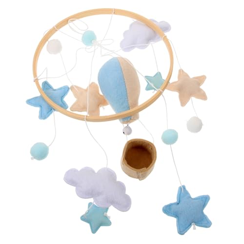 Mobile pour berceau nuages et montgolfière en feutre doux pour bébé