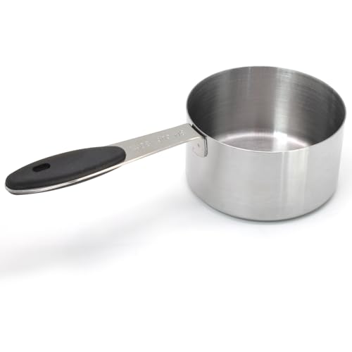 Vaso medidor 180 ml de acero inoxidable con mango de silicona miniatura 7