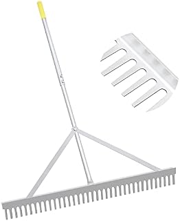 Byhagern Landscape Rake 36'', Aluminum Rake with Lightweight 69'' Handle, Landscaping Rake Tool for Lawn Care, Lake and Beach
