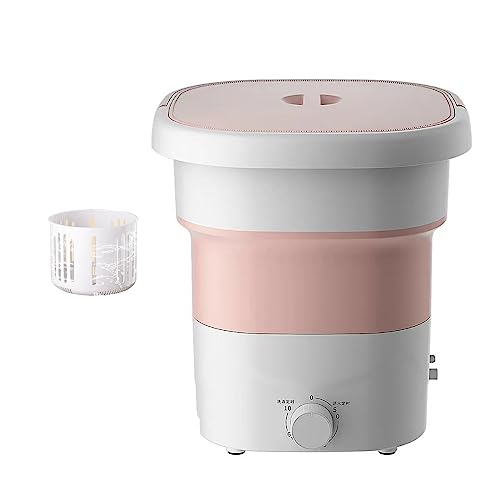 ポータブル洗濯機、折りたたみ式ミニ洗濯機、キャンプ、RV、旅行、狭いスペース用の小型洗濯機、軽量で持ち運びが簡単、ライトブルー、省エネ (色 : ピンク)