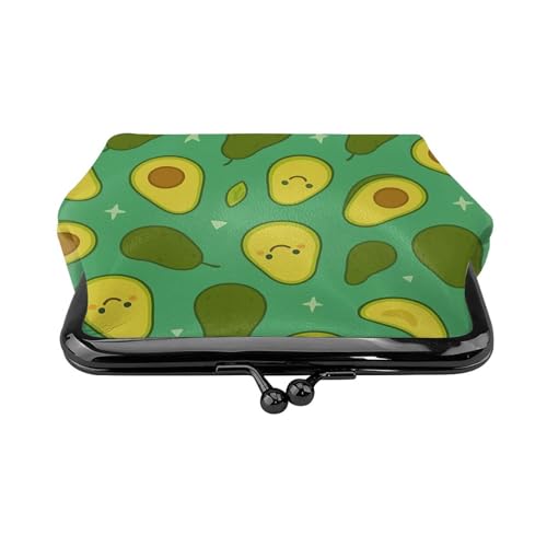 Pu Leather Buckle Coin Purse Kawaii Avocados Girls Kiss-Lock Change Purse Wallets2